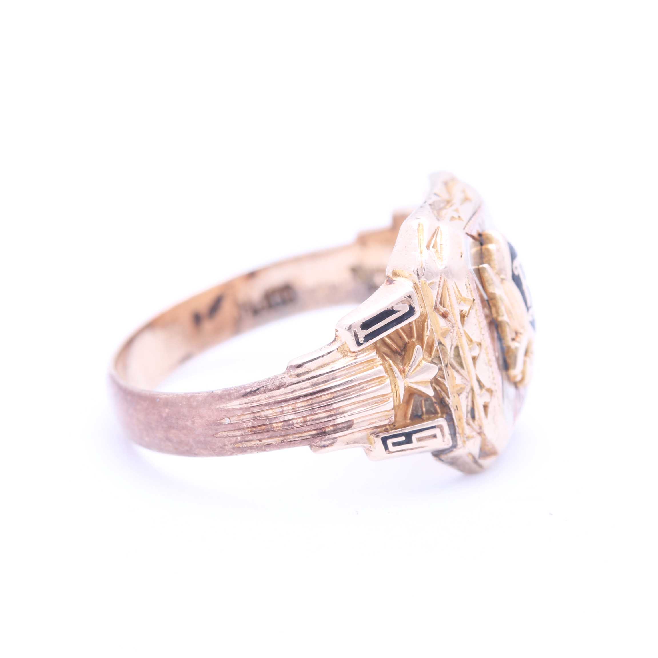 10K Yellow Gold Over Sterling Silver High School Ring