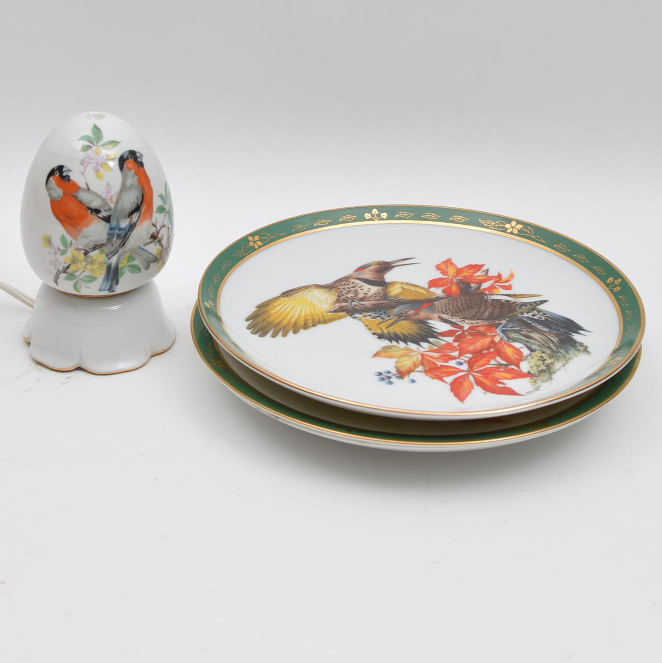 Porcelain Plates and Egg Light