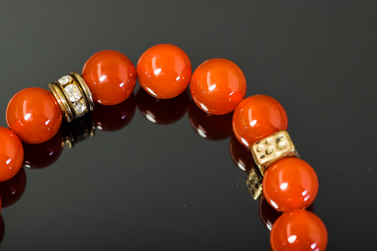 Orange Glass Beaded Bracelet
