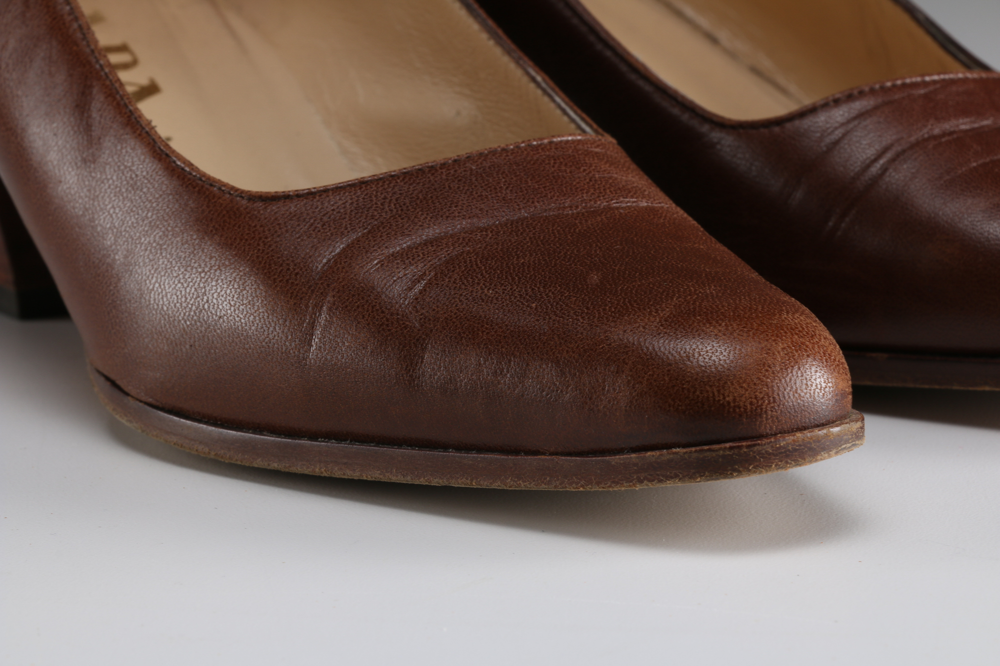 Vintage Prada Brown Leather Pump