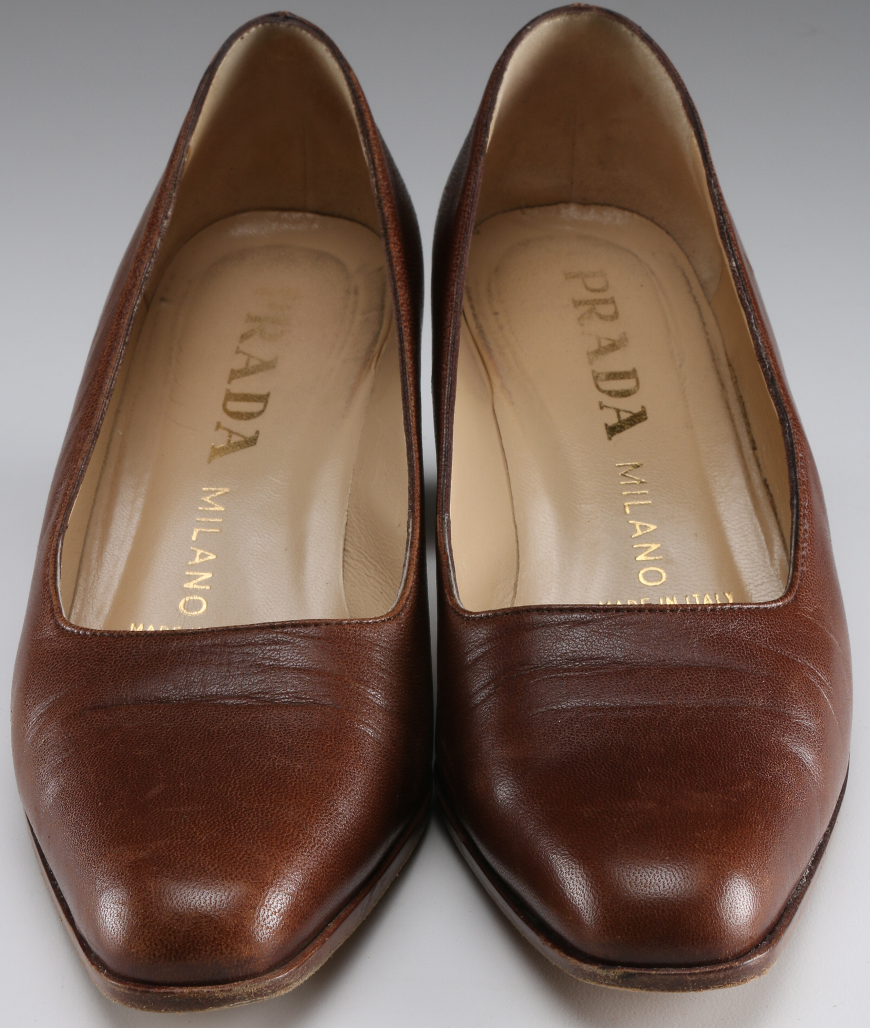 Vintage Prada Brown Leather Pump
