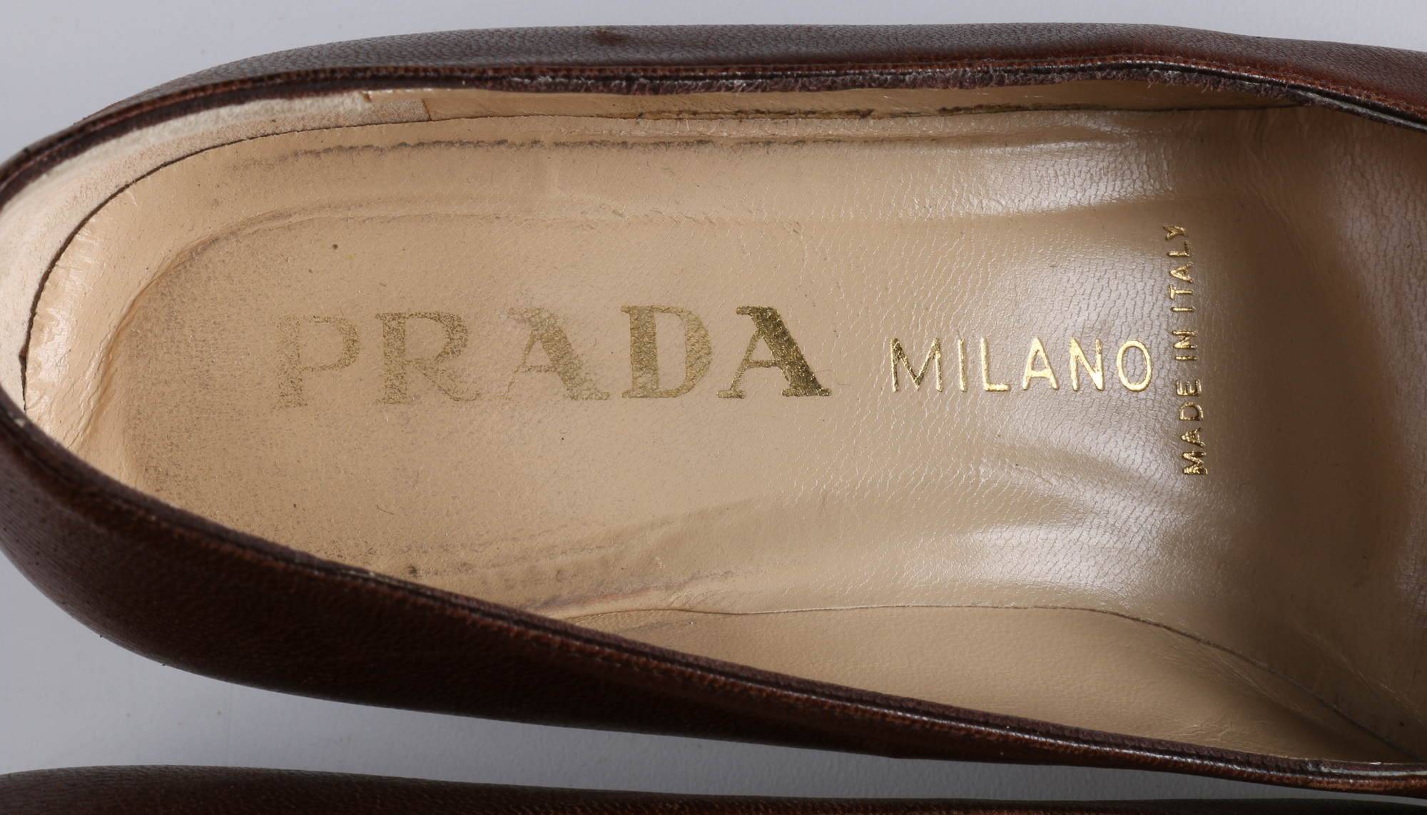 Vintage Prada Brown Leather Pump