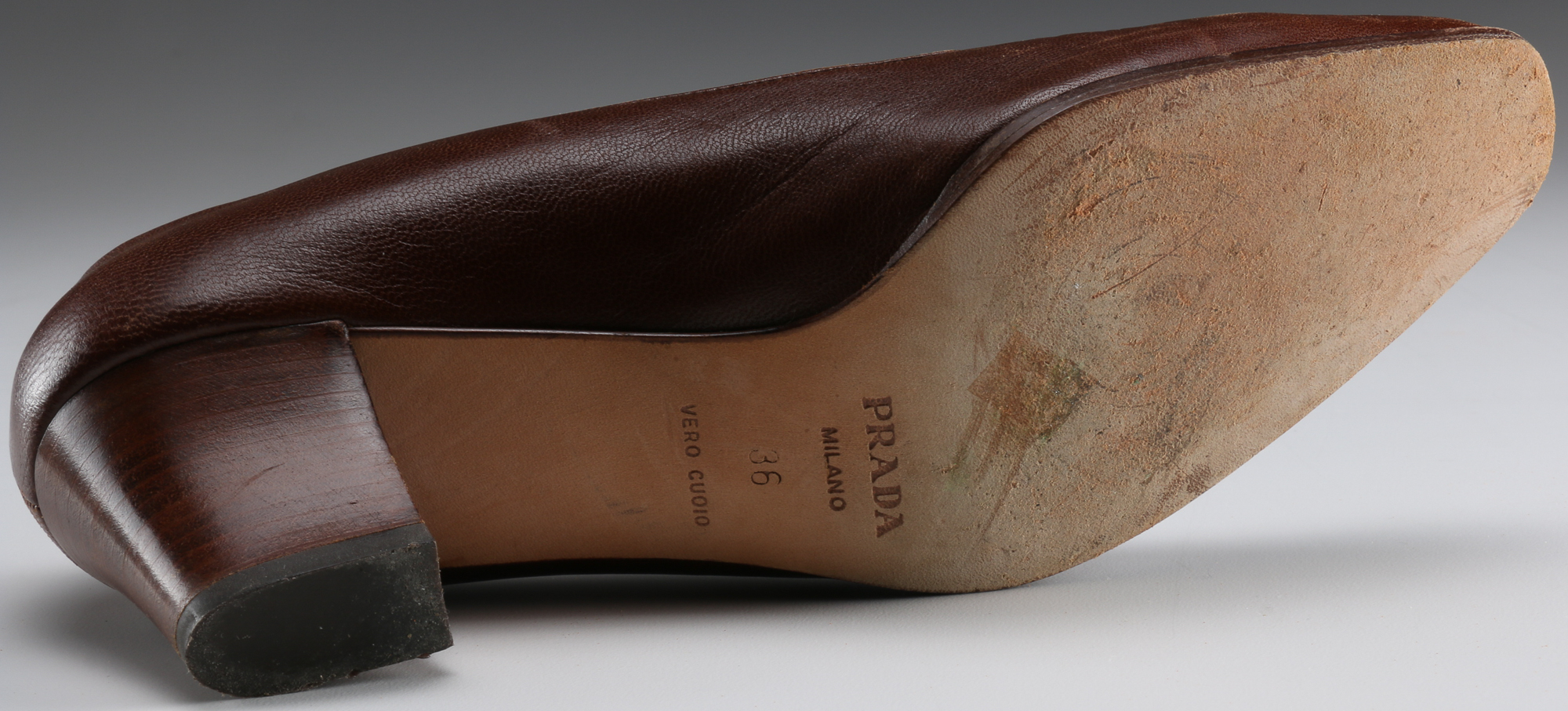 Vintage Prada Brown Leather Pump