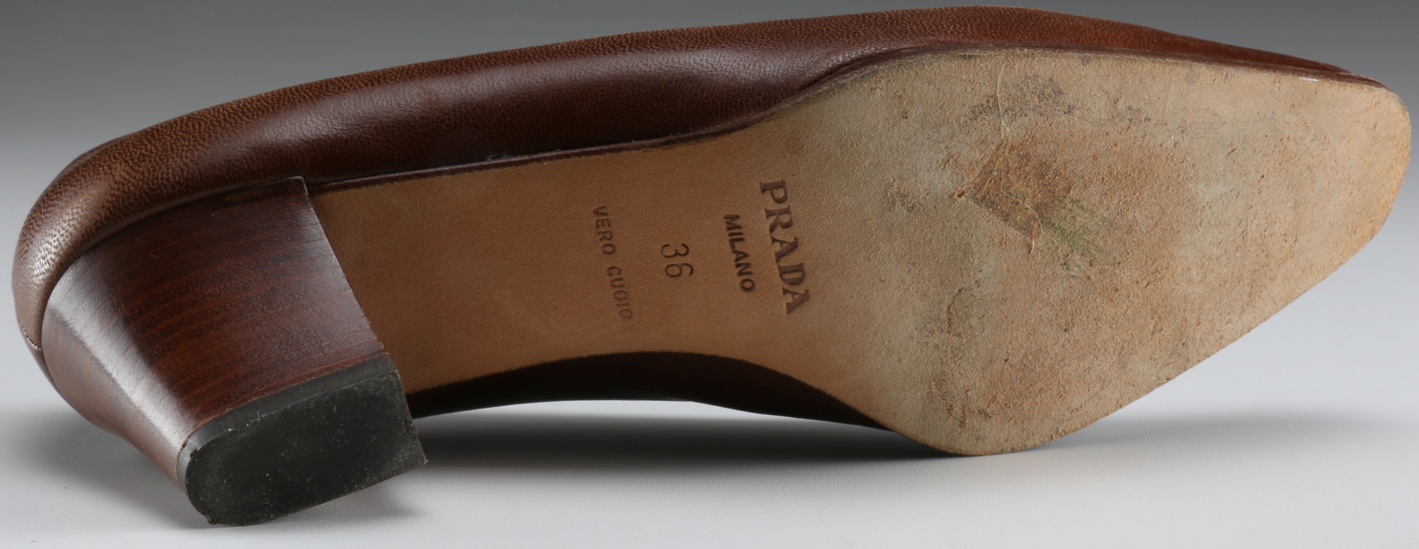 Vintage Prada Brown Leather Pump