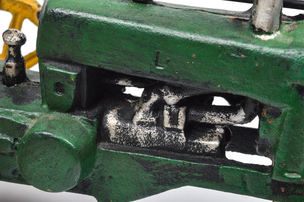 Vintage Cast Iron John Deere Style Tractor
