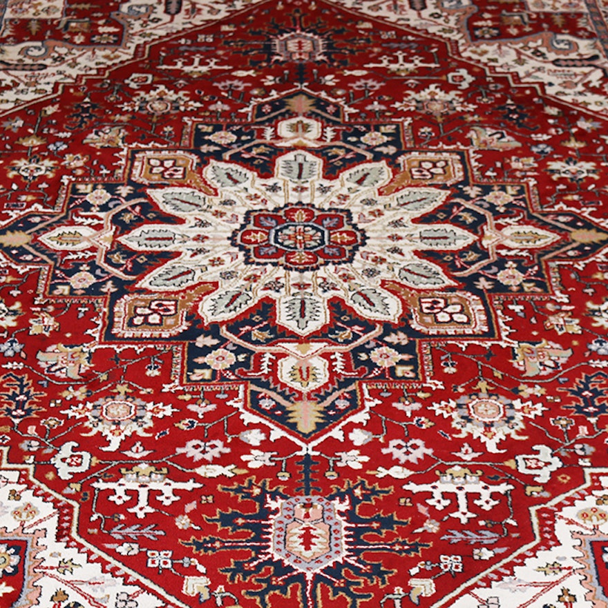 Room-Sized Hand-Knotted Heriz Serapi Area Rug