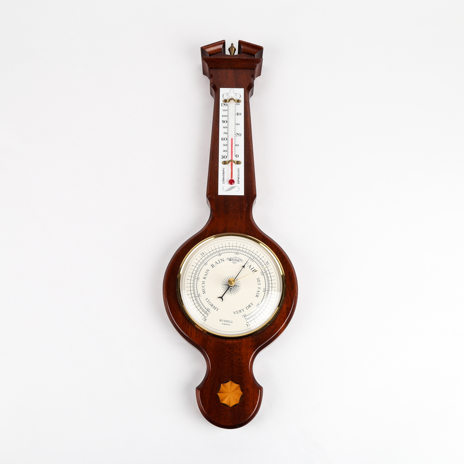Banjo Style Thermometer-Barometer by Russell of Norwich