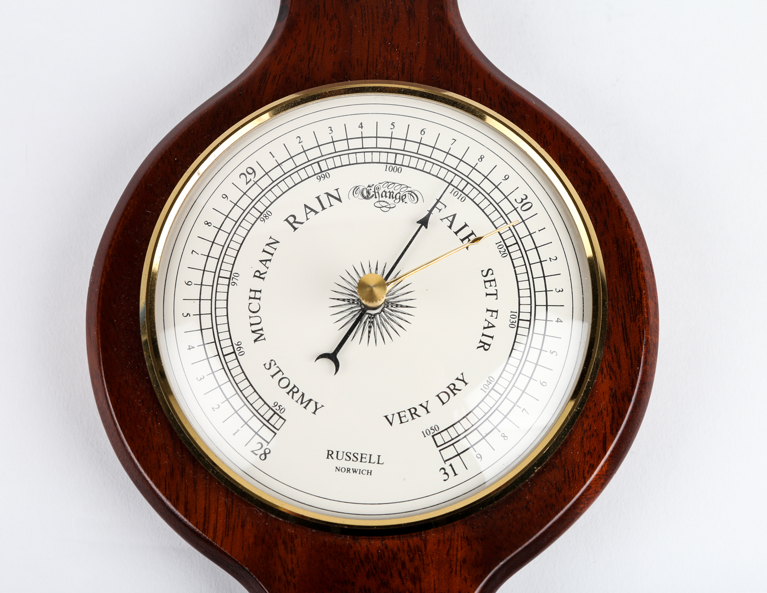 Banjo Style Thermometer-Barometer by Russell of Norwich