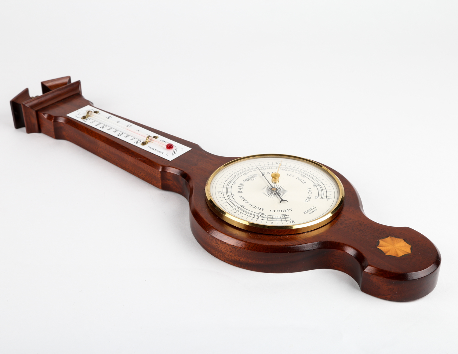 Banjo Style Thermometer-Barometer by Russell of Norwich