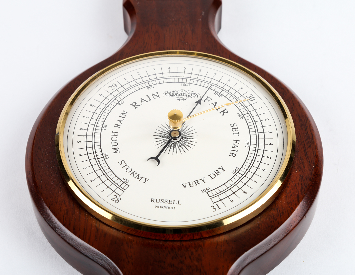 Banjo Style Thermometer-Barometer by Russell of Norwich
