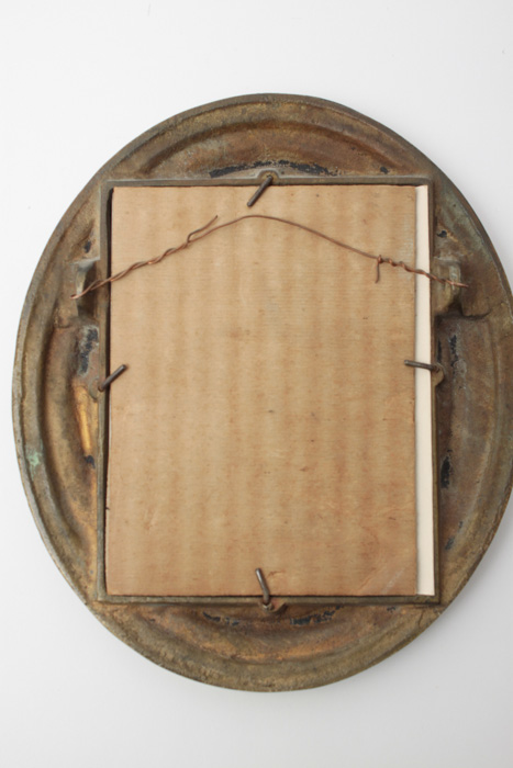 Floral Prints in Vintage Solid Brass Oval Frames