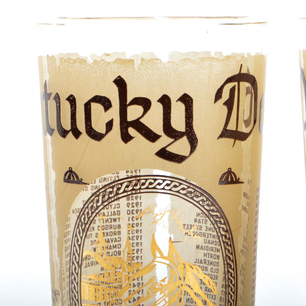 Pair of Rare 1974 Federal Kentucky Derby Glasses