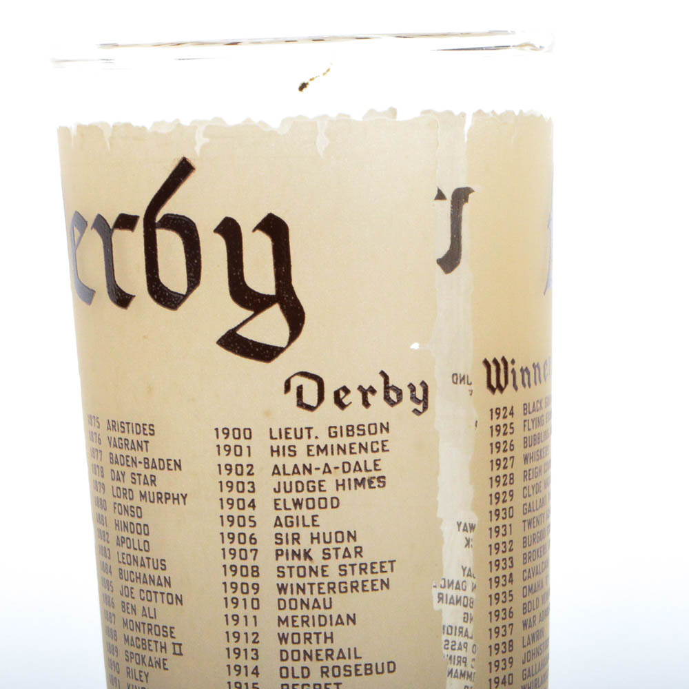 Pair of Rare 1974 Federal Kentucky Derby Glasses