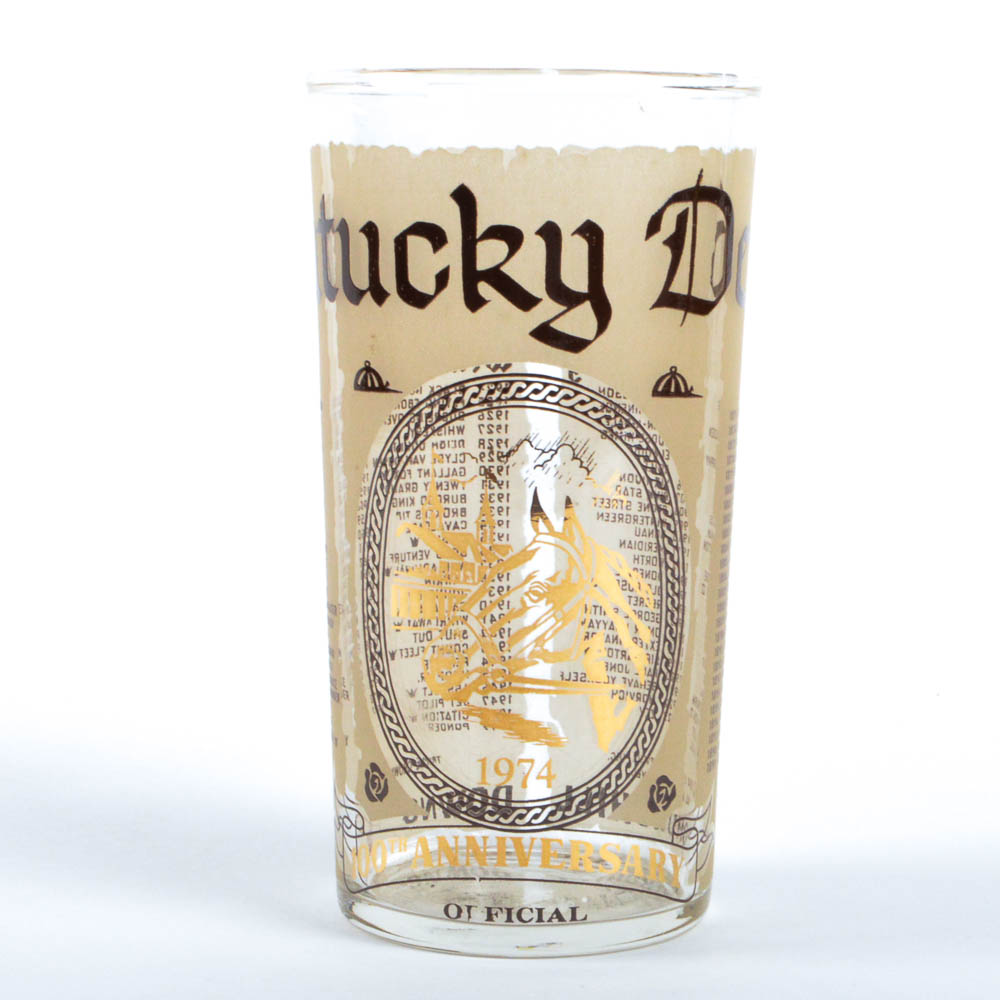 Pair of Rare 1974 Federal Kentucky Derby Glasses