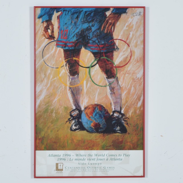 Framed Aldo Luongo Offset Lithograph Poster for the 1996 Centennial Olympic Games