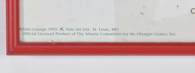 Framed Aldo Luongo Offset Lithograph Poster for the 1996 Centennial Olympic Games