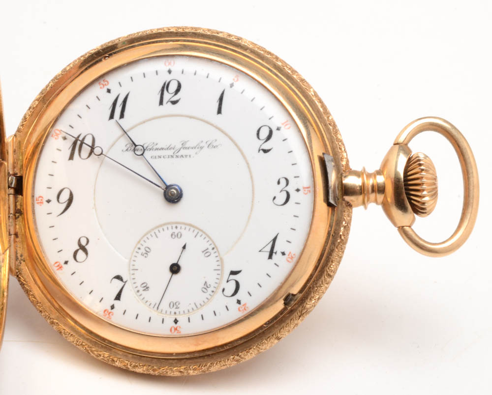 14K Yellow Gold Ben Schneider Jewelry Co Full Hunter Pocket Watch