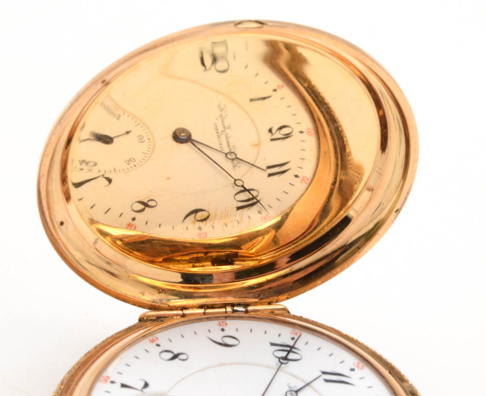 14K Yellow Gold Ben Schneider Jewelry Co Full Hunter Pocket Watch