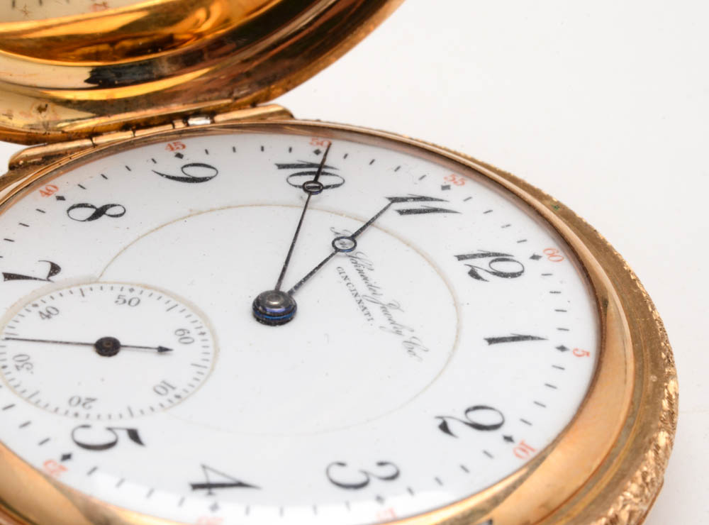 14K Yellow Gold Ben Schneider Jewelry Co Full Hunter Pocket Watch