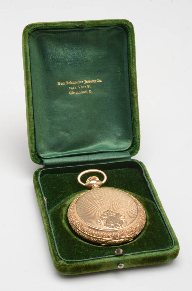 14K Yellow Gold Ben Schneider Jewelry Co Full Hunter Pocket Watch