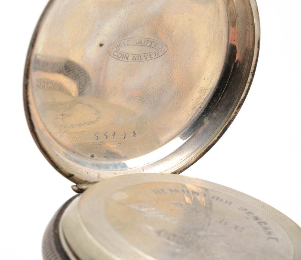 Antique Coin Silver Remontoir Ancre Pocket Watch