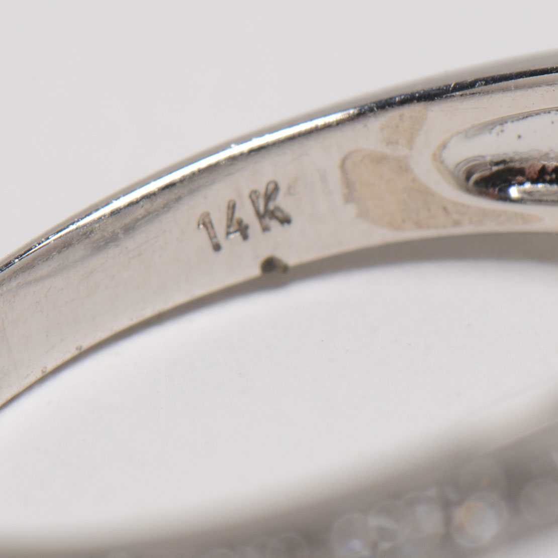 14K White Gold 1.04CT Princess Cut Engagement Ring