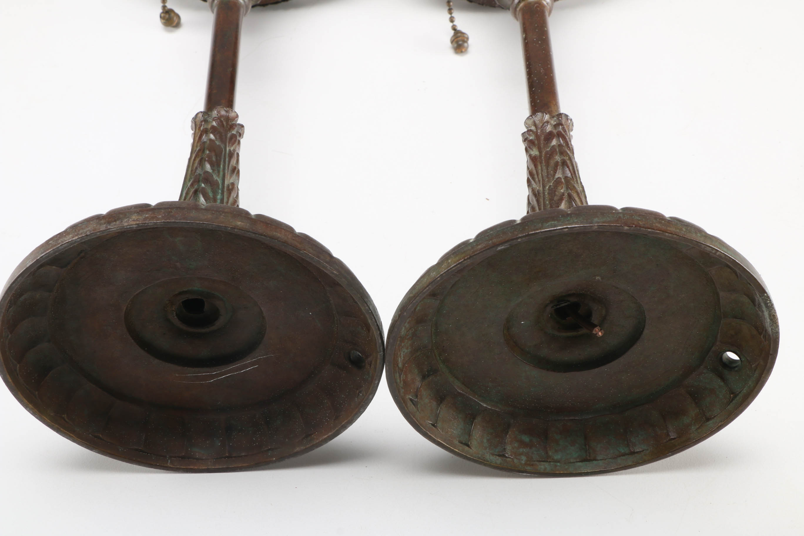 Handel Arts and Crafts Period Table Torchiere Lamps