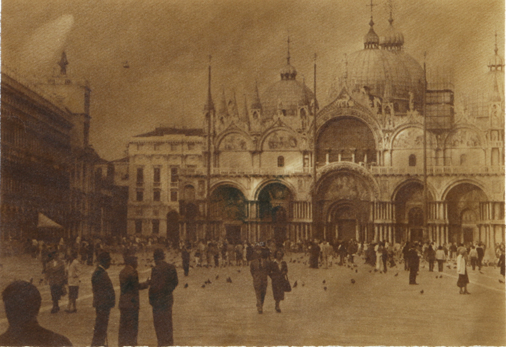 Diana Duncan Holmes Hand-Tinted Photograph "Piazza San Marco"