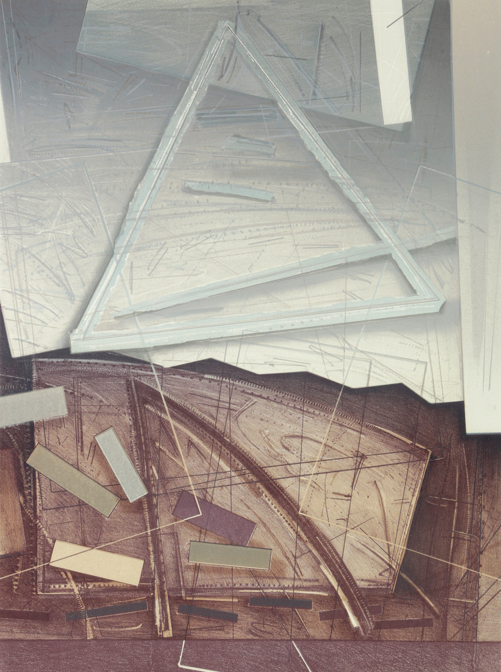 Tony Rubey Color Lithograph "Untitled; Domestic Scene"