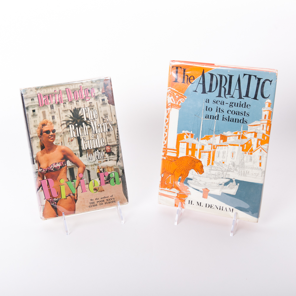 "The Rich Man's Guide to the Riviera" by David Dodge and "The Adriatic" by H. M. Denham