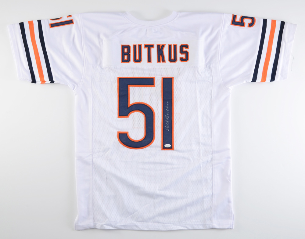 (HOF) Dick Butkis Signed Bears NFL Football Jersey  COA
