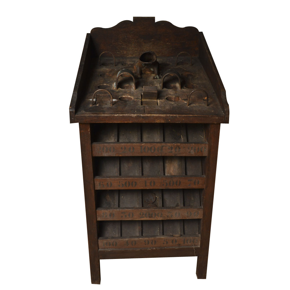 Antique Wooden Carnival Game With Cast Iron Frog