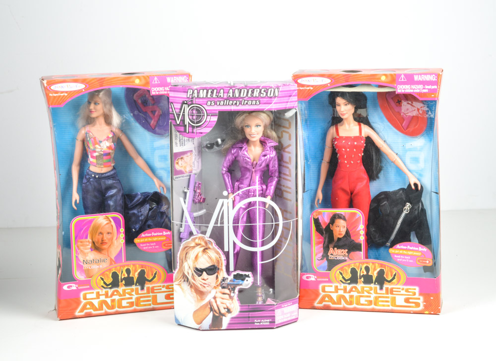 Pair of Collectible Charlie's Angels Dolls with Pamela Anderson "Vallery Irons" Doll