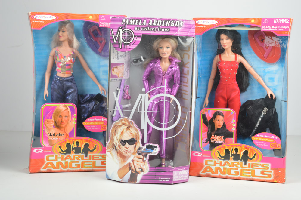 Pair of Collectible Charlie's Angels Dolls with Pamela Anderson "Vallery Irons" Doll