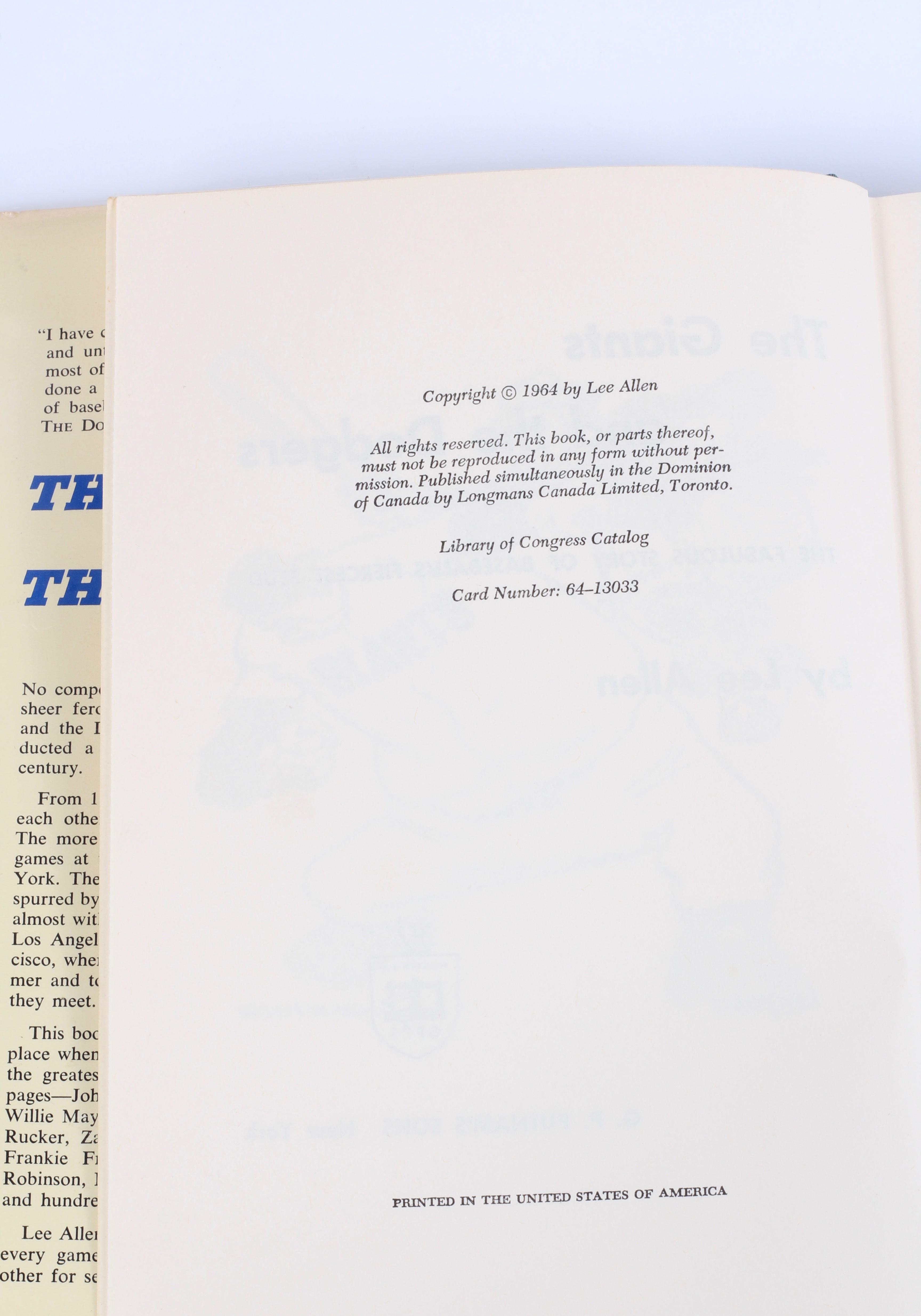 Signed "The Giants & The Dodgers" Book