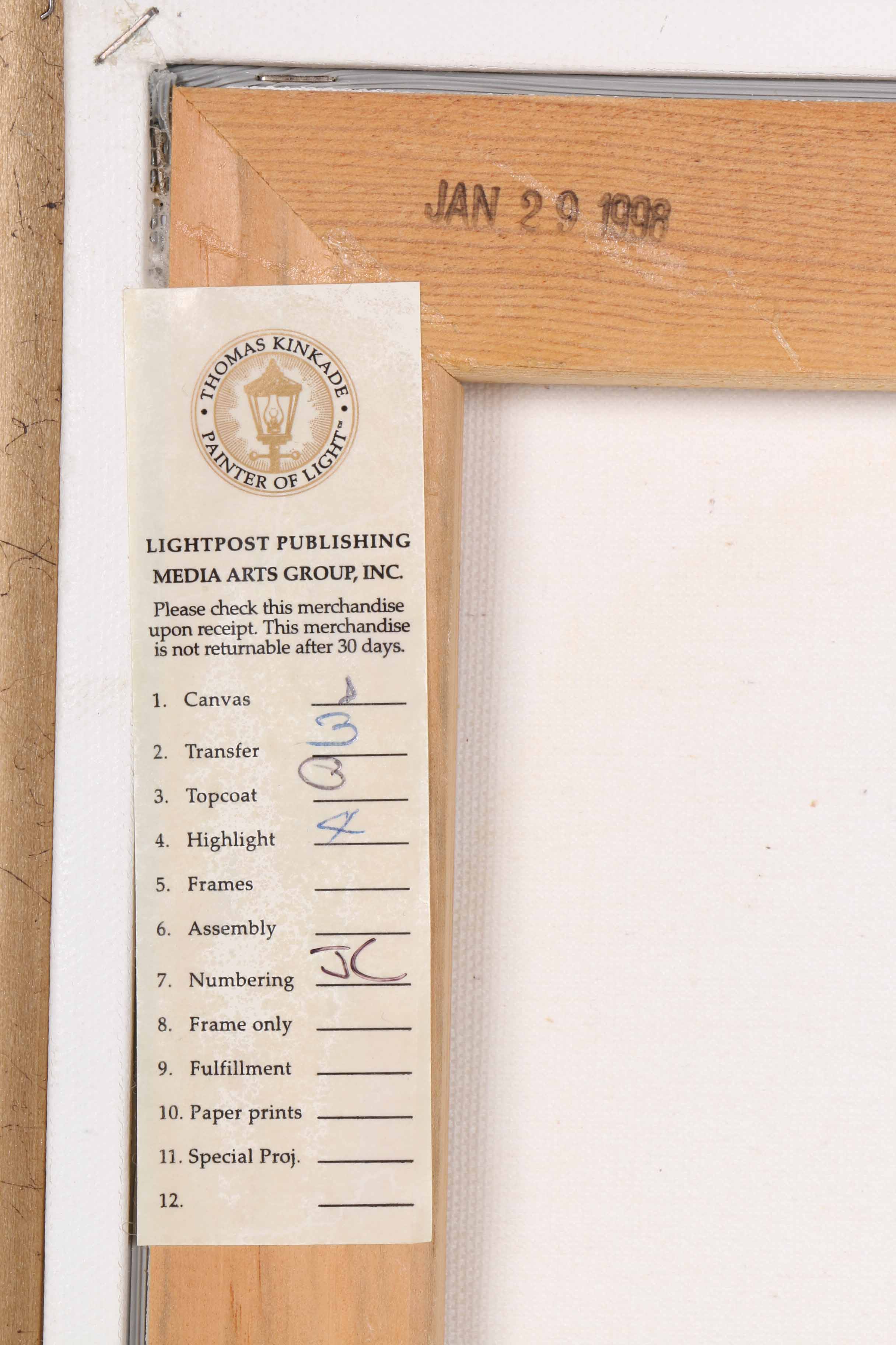 Thomas Kinkade "The Garden of Prayer" Giclee Print of Painting