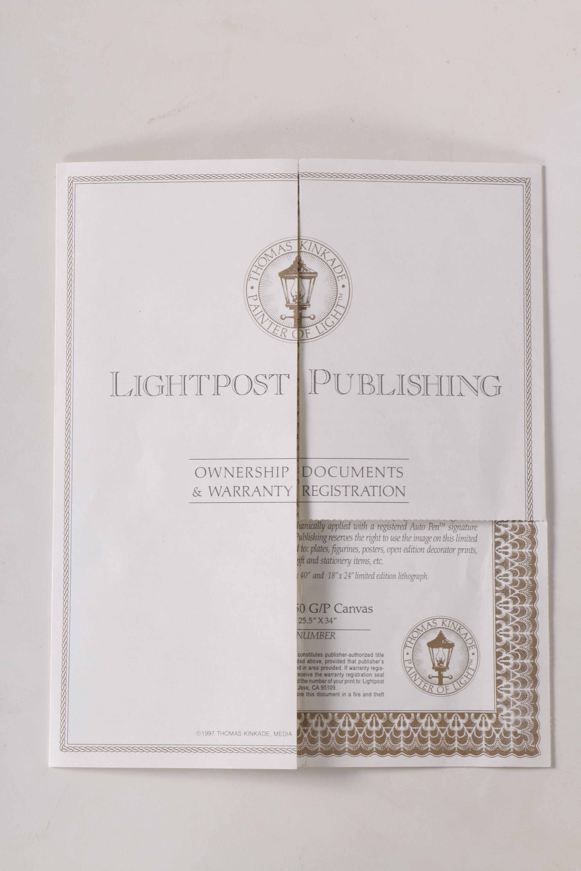 Thomas Kinkade "The Garden of Prayer" Giclee Print of Painting