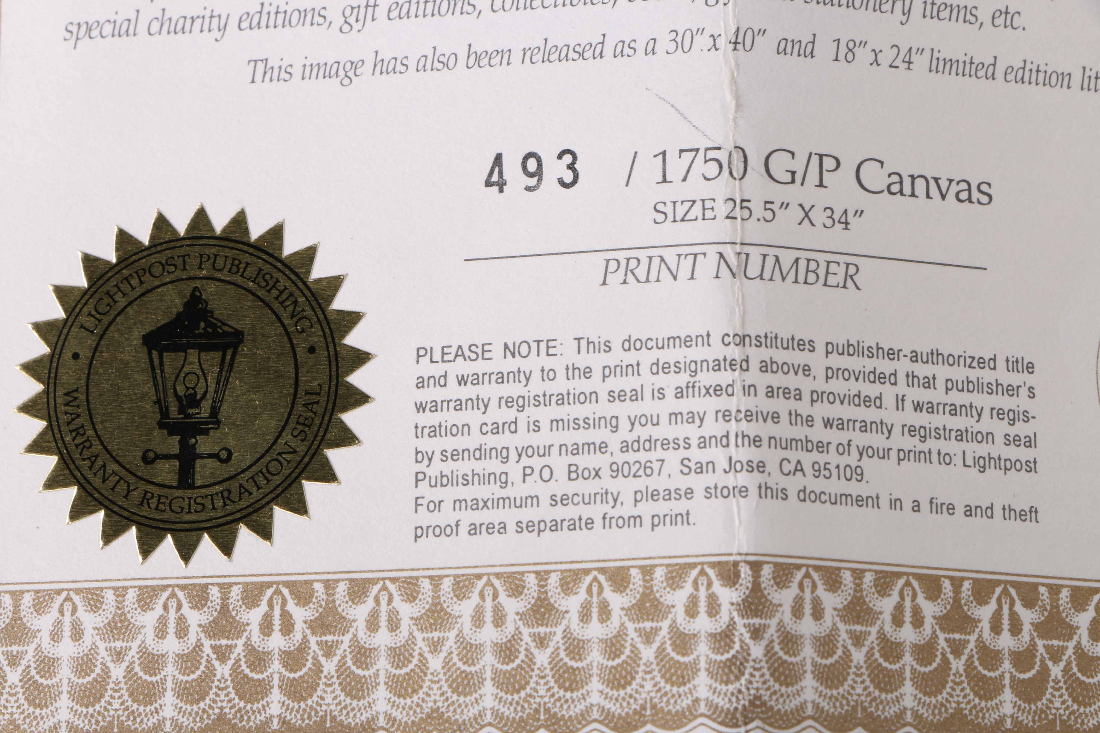 Thomas Kinkade "The Garden of Prayer" Giclee Print of Painting