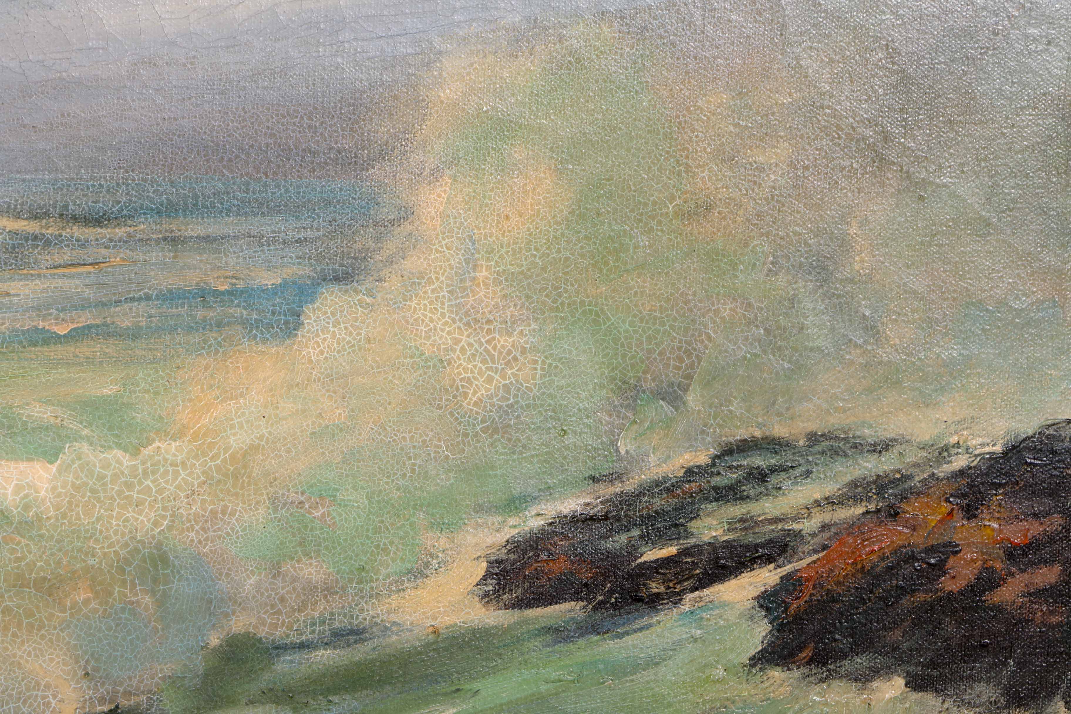 Hasselbar Framed Oil Painting on Canvas "Maine Coast"