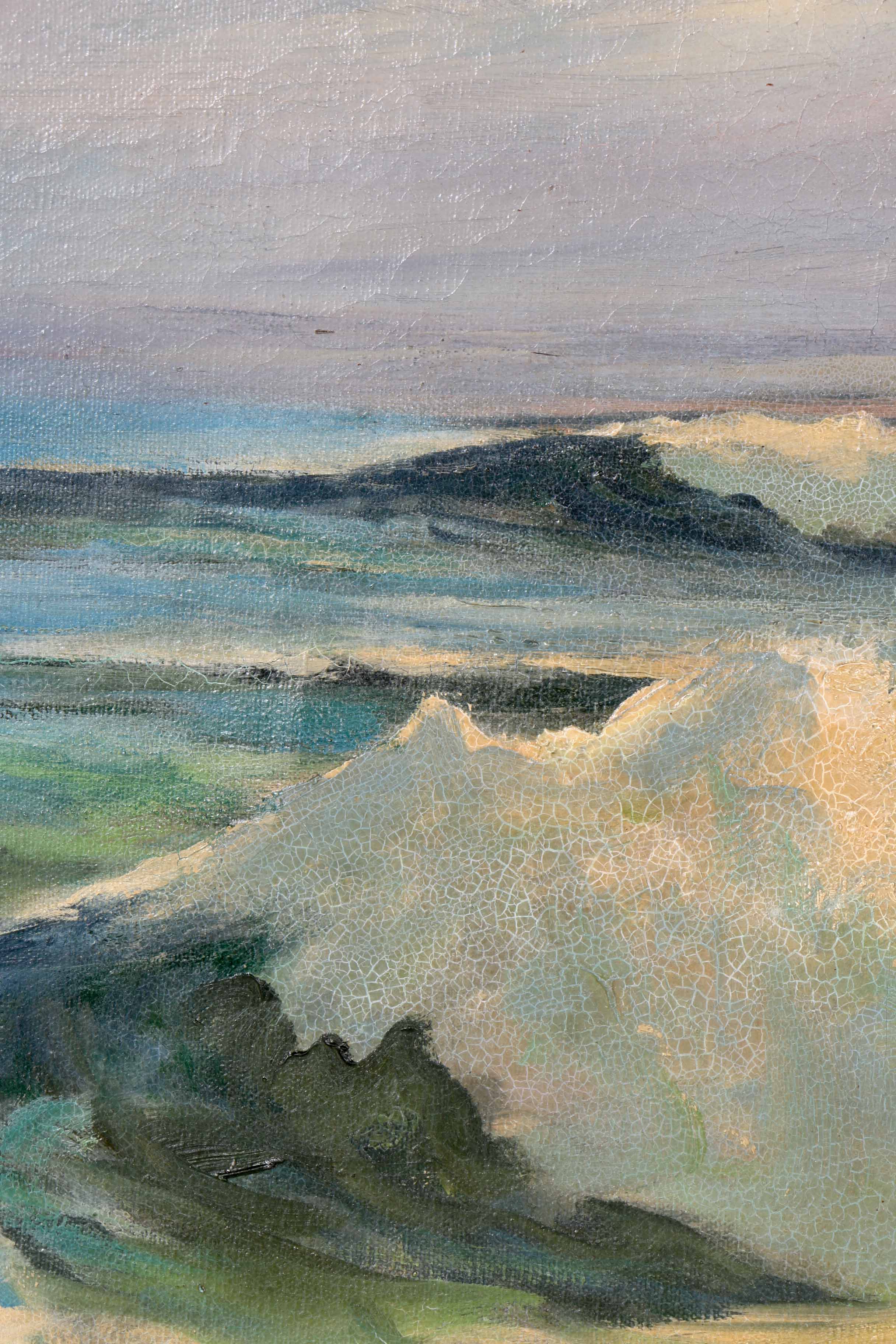 Hasselbar Framed Oil Painting on Canvas "Maine Coast"