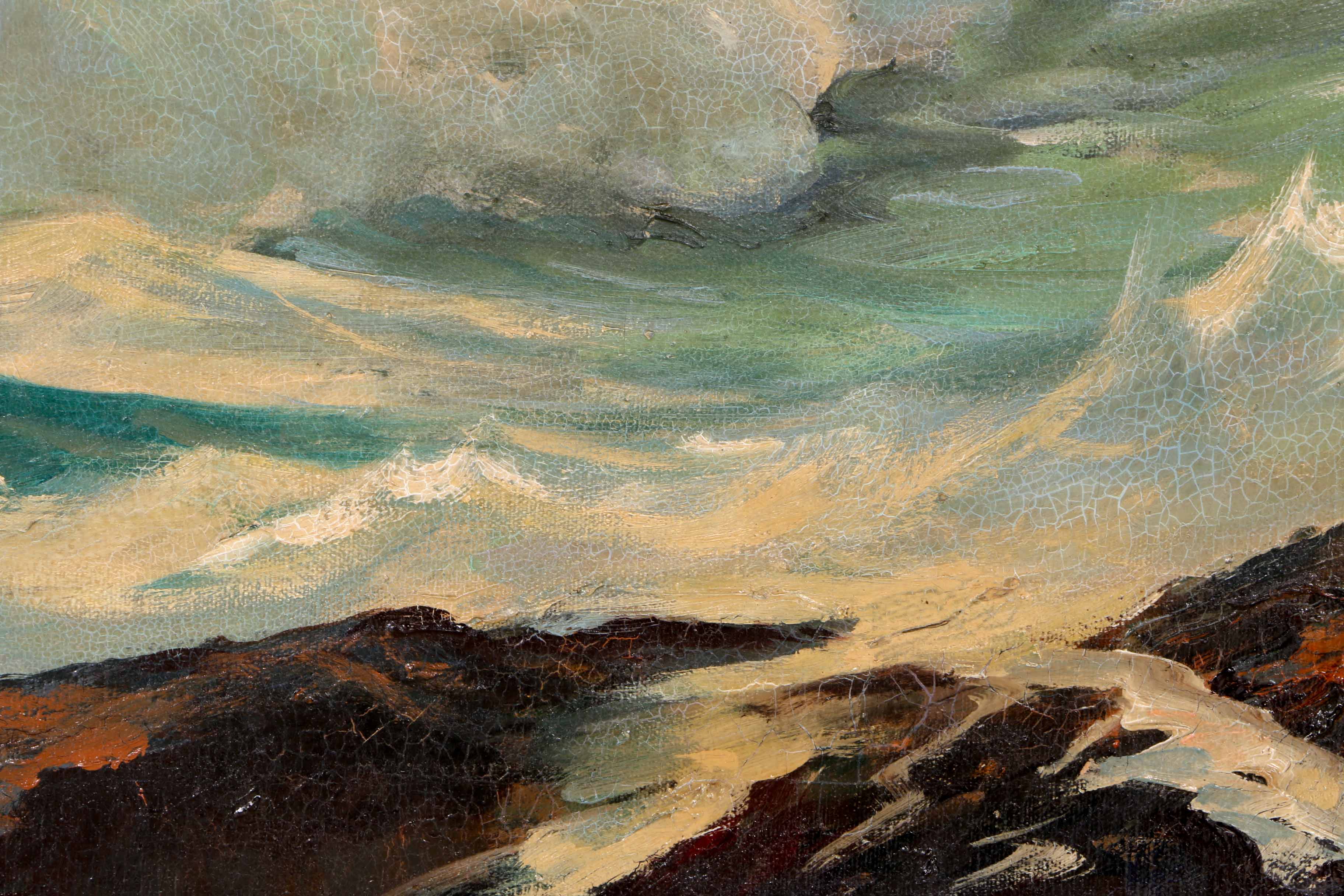 Hasselbar Framed Oil Painting on Canvas "Maine Coast"