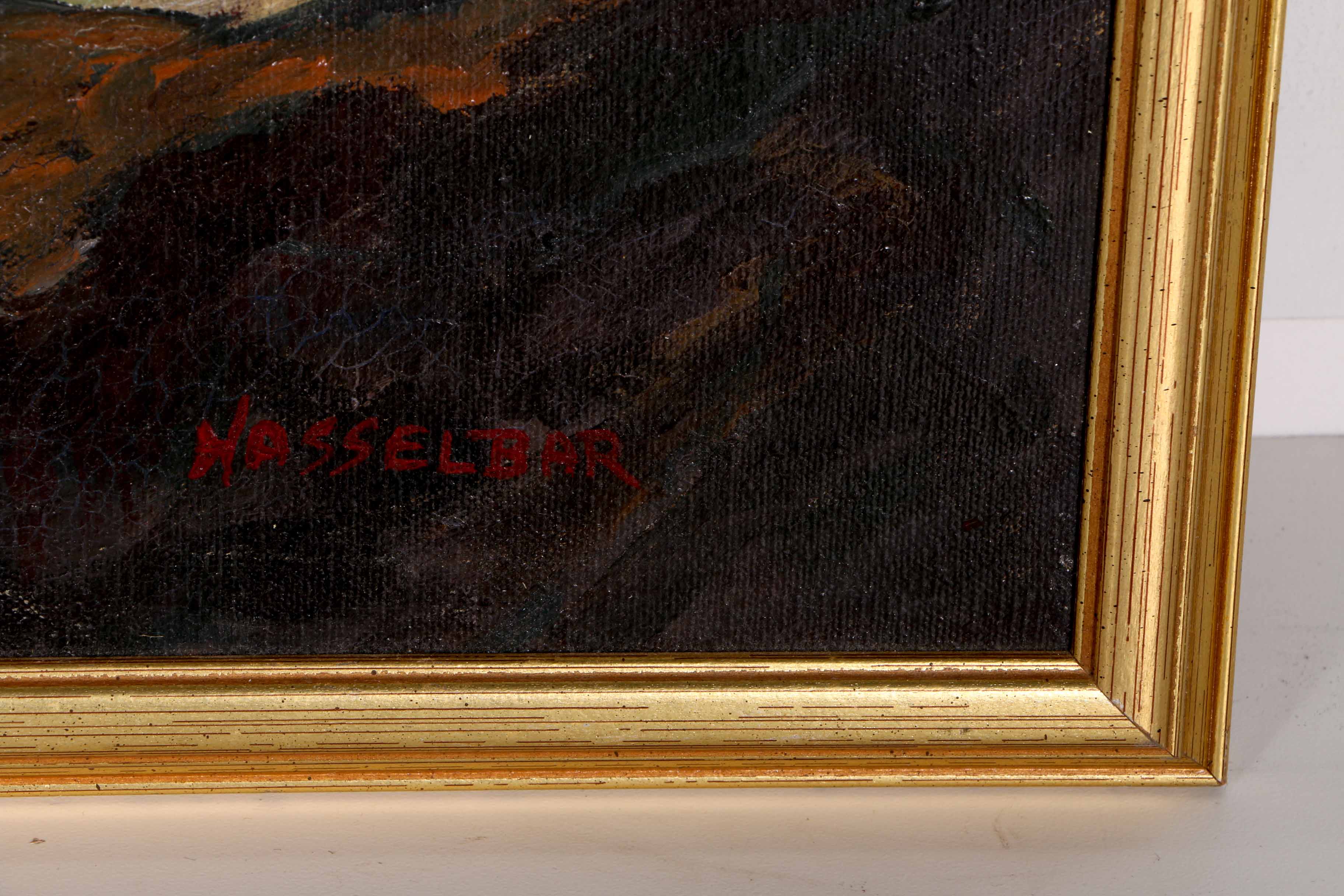 Hasselbar Framed Oil Painting on Canvas "Maine Coast"