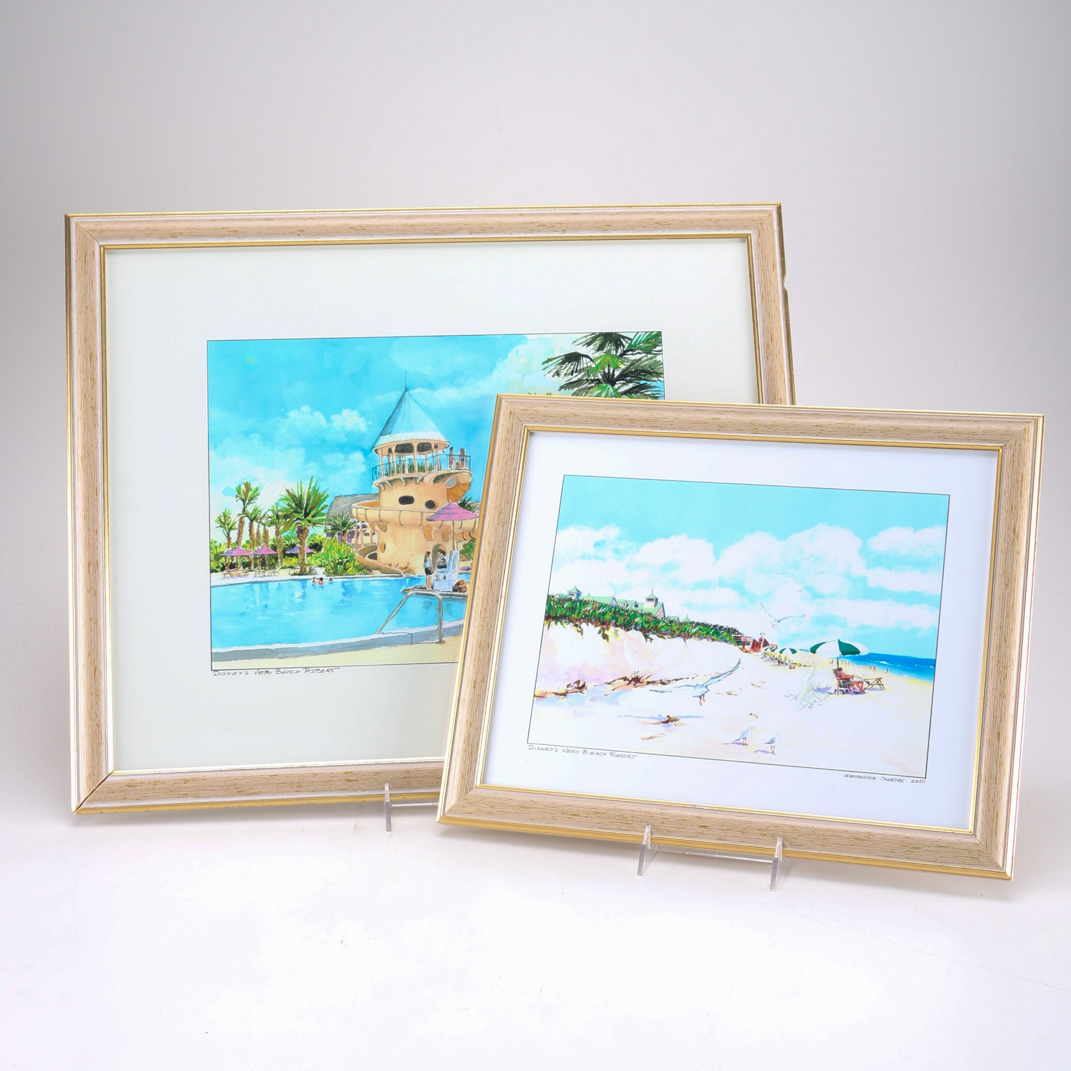Pair of Alexandria Skordas 1999 and 2000 Offset Lithographs after "Disney's Vero Beach Resort"