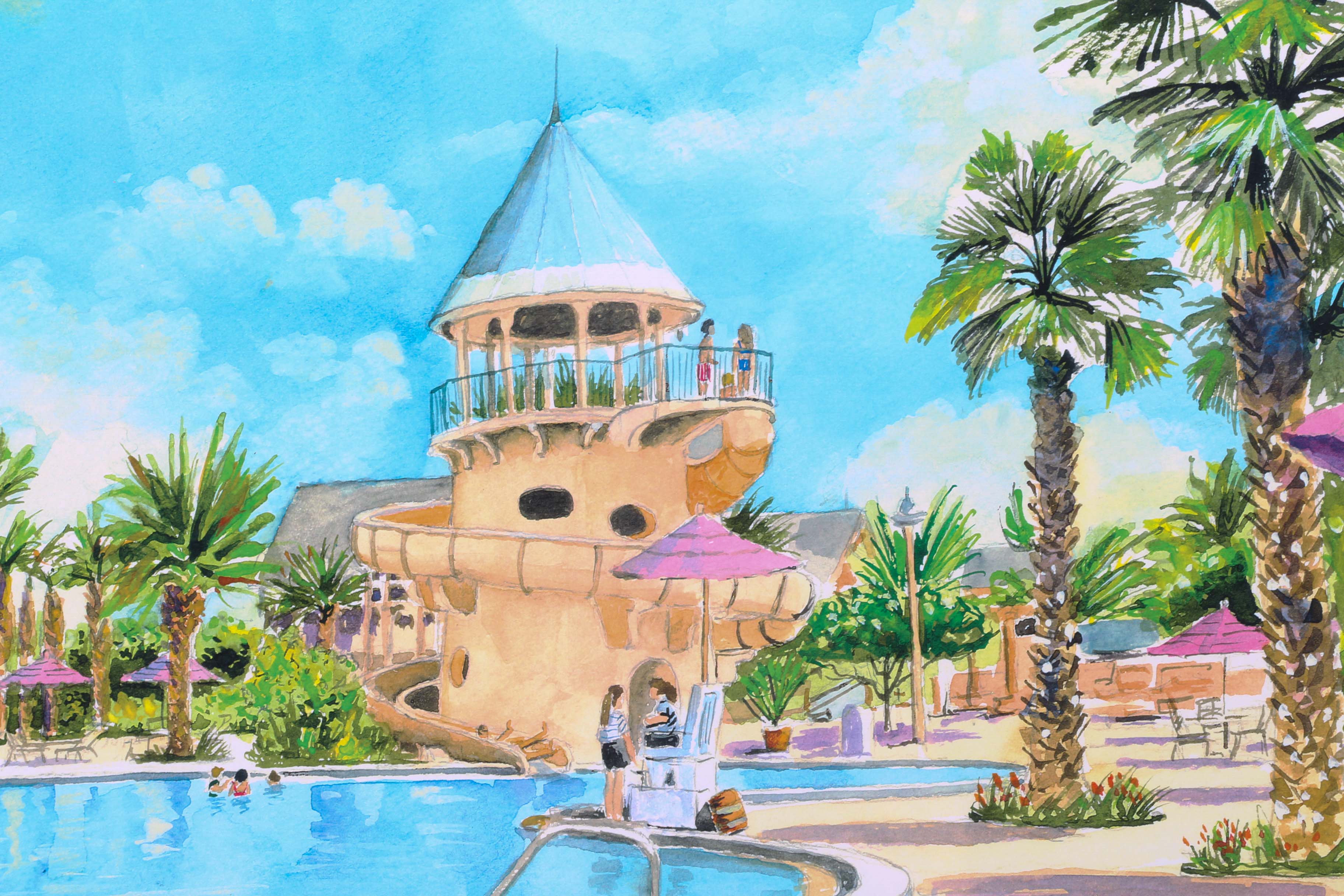 Pair of Alexandria Skordas 1999 and 2000 Offset Lithographs after "Disney's Vero Beach Resort"