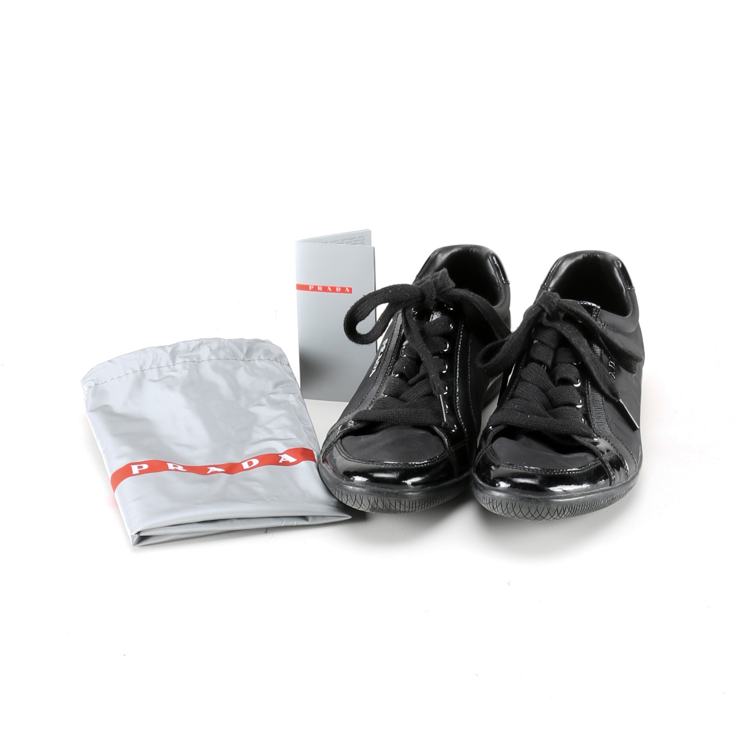 Prada Nylon Laced Sneakers, Size 38.5