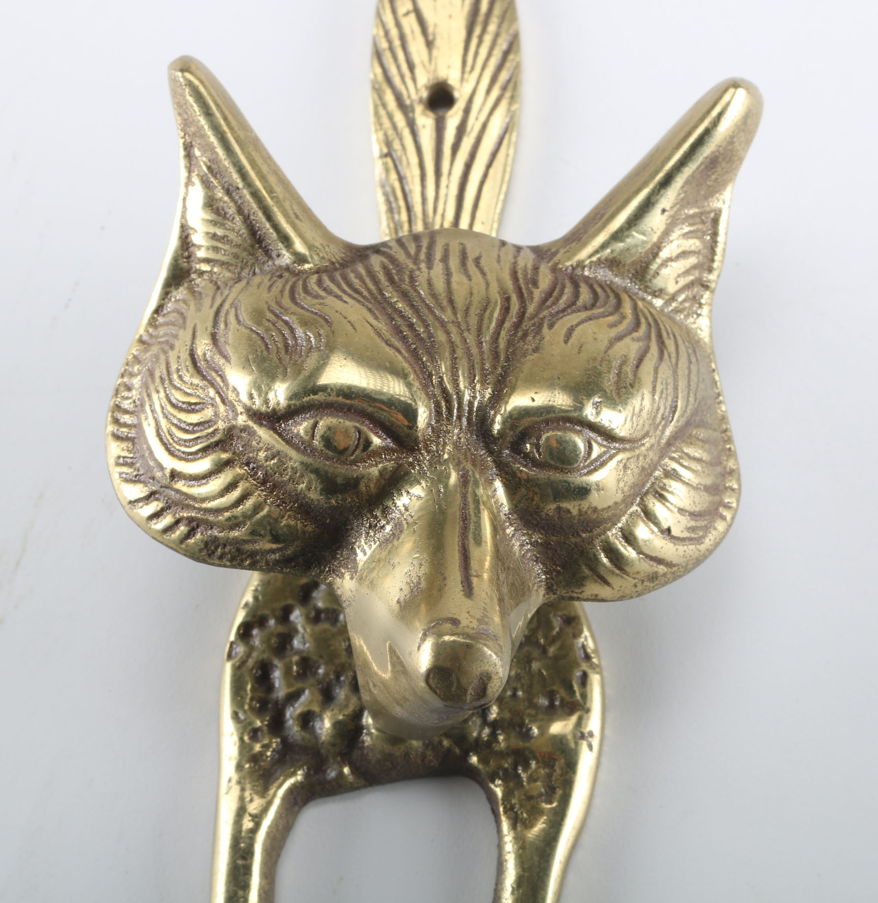 20th Century Brass Fox Door Knocker