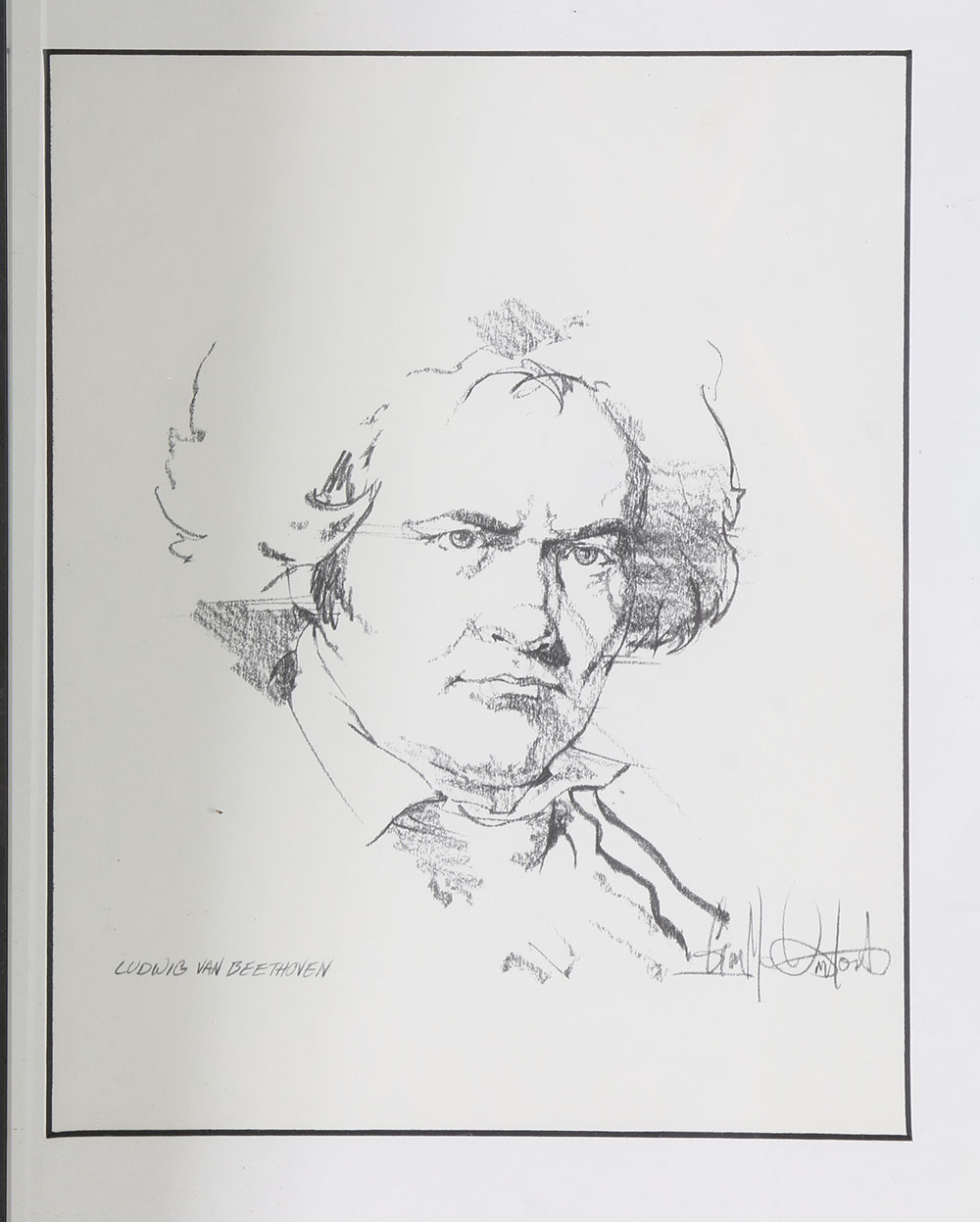 Offset Lithograph of Graphite Portrait Drawings