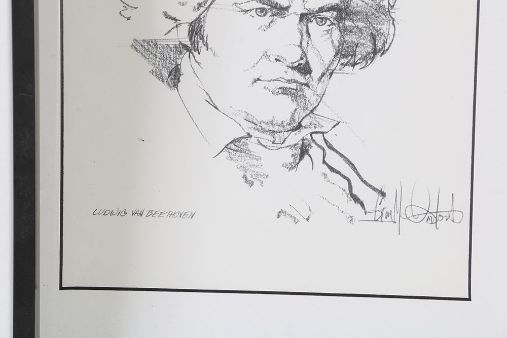 Offset Lithograph of Graphite Portrait Drawings