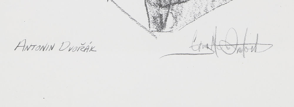 Group of Black and White Prints of Piotr Ilyich Tchaikovsky, Antonin Dvorá​k, and Igor Stravinsky