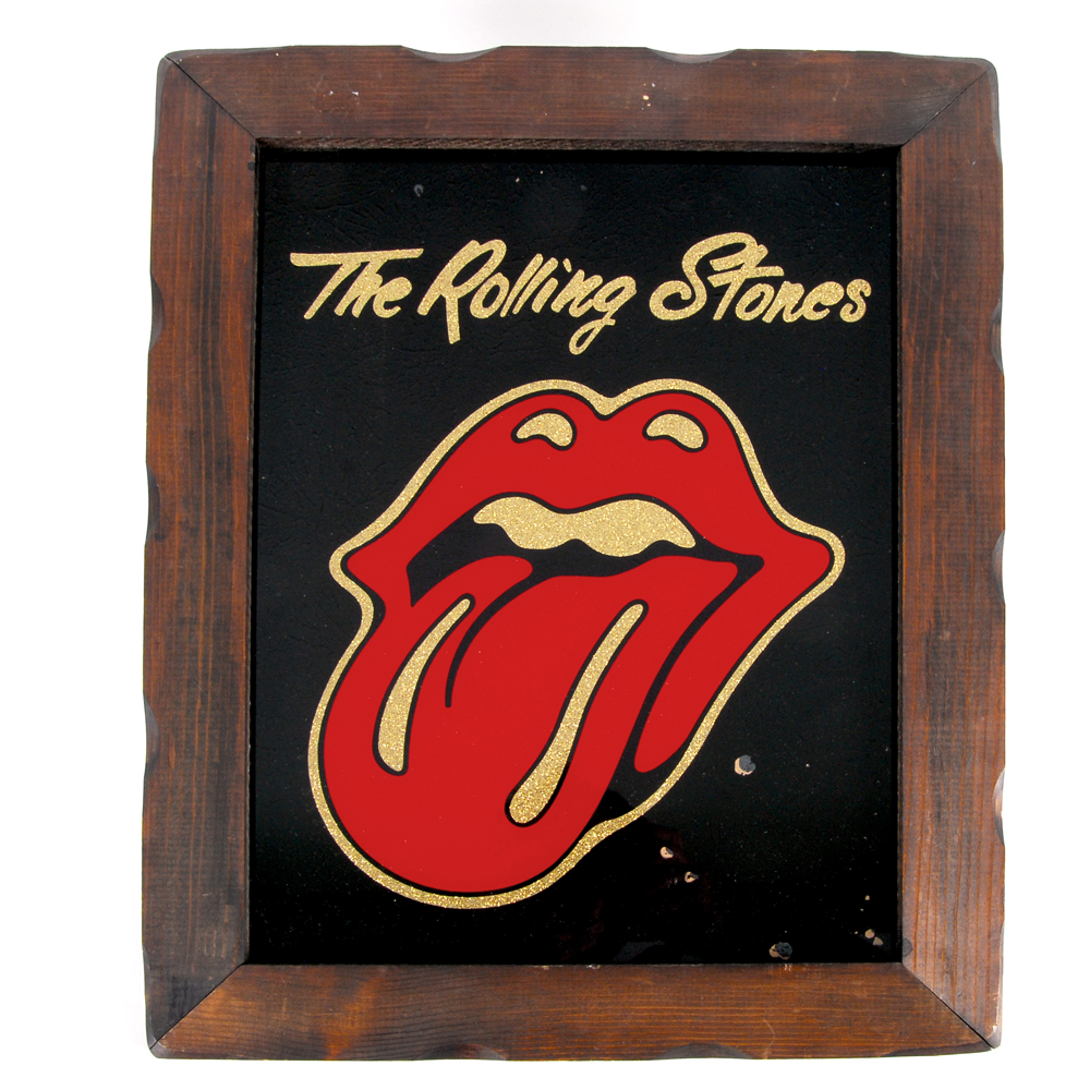 Vintage Rolling Stones Framed Glass Wall Art